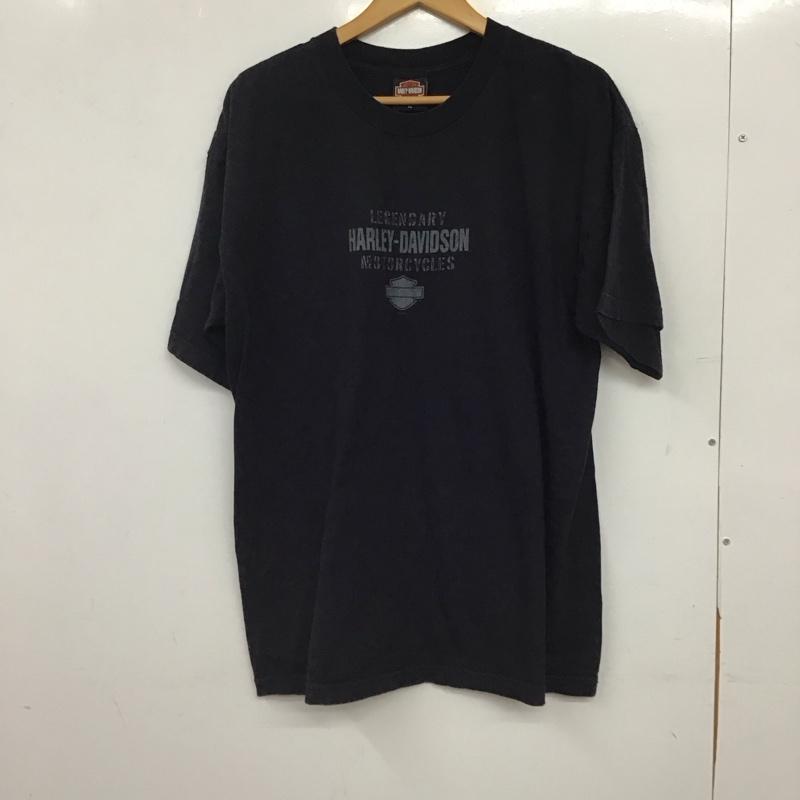 ハーレーダビッドソン Harley-Davidson Tシャツ 半袖 半袖カットソー プリントTシャツ クルーネックカットソー XL ロゴ、文字 ダークグレー / ダークグレー / メンズ USED 古着 中古 10158168