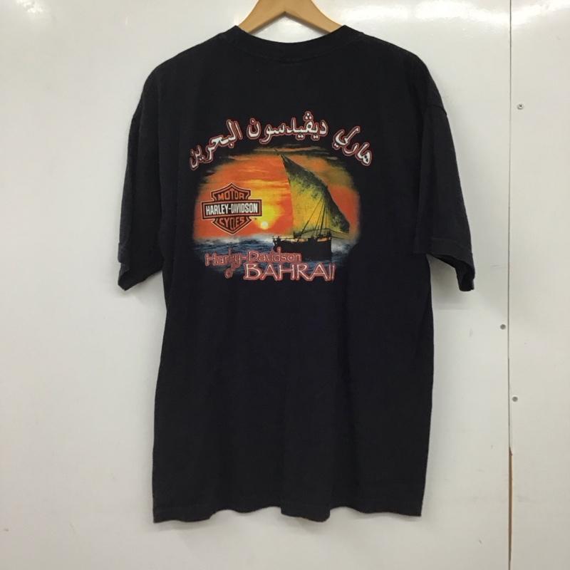 ハーレーダビッドソン Harley-Davidson Tシャツ 半袖 半袖カットソー プリントTシャツ クルーネックカットソー XL ロゴ、文字 ダークグレー / ダークグレー / メンズ USED 古着 中古 10158168