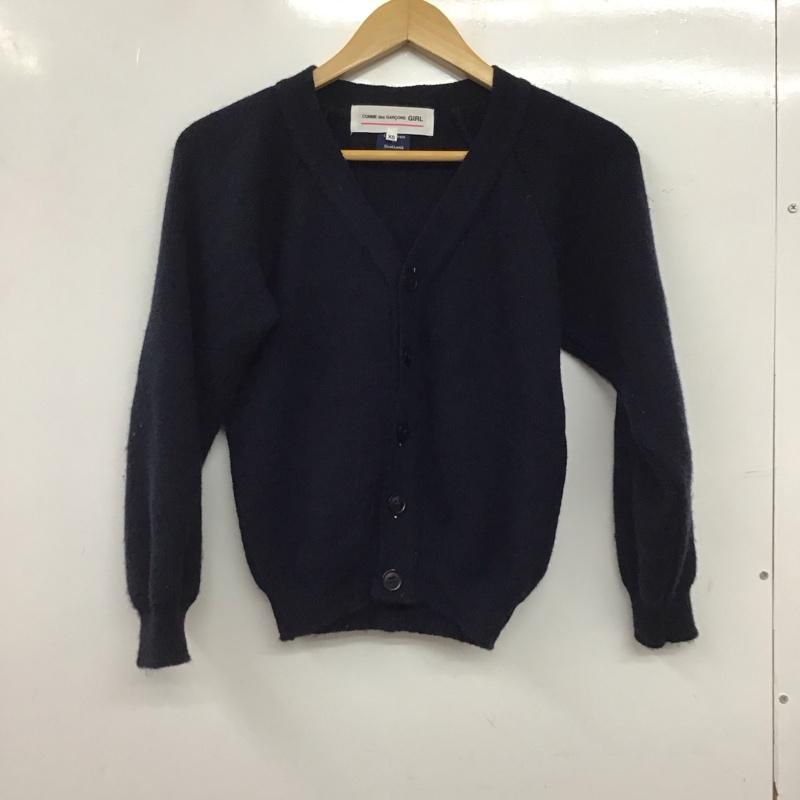 コムデギャルソンガール COMME des GARCONS GIRL カーディガン 長袖 NE-N002 LOCHNER OF SCOTLAND XS 無地 紺 / ネイビー / navy レディース USED 古着 中古 10158171