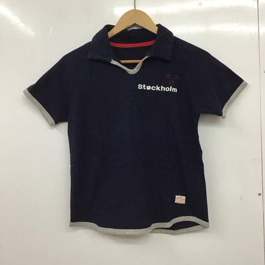 カイセイドウキンセイ 快晴堂謹製 ポロシャツ 半袖 1 ロゴ、文字 紺 / ネイビー / navy レディース USED 古着 中古 10158180