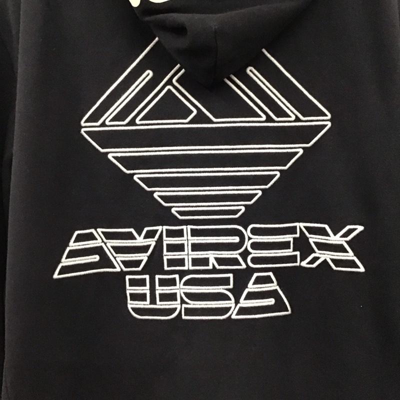 アヴィレックス AVIREX パーカー 長袖 長袖パーカー ジップアップパーカー スウェット L ロゴ、文字 ダークグレー / ダークグレー / メンズ USED 古着 中古 10158182