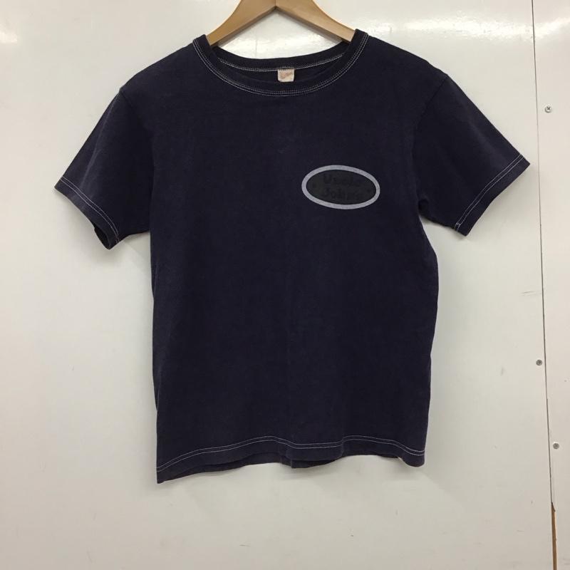 フラットヘッド FLATHEAD Tシャツ 半袖 半袖カットソー プリントTシャツ クルーネックカットソー 36 ロゴ、文字 紺 / ネイビー / navy メンズ USED 古着 中古 10158201