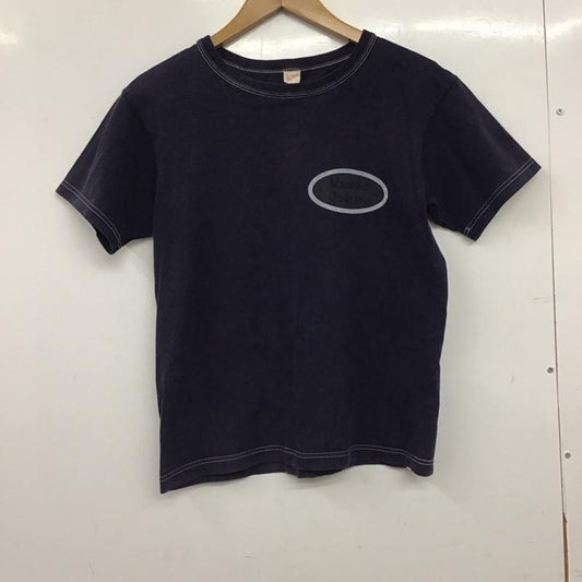 フラットヘッド FLATHEAD Tシャツ 半袖 半袖カットソー プリントTシャツ クルーネックカットソー 36 ロゴ、文字 紺 / ネイビー / navy メンズ USED 古着 中古 10158201