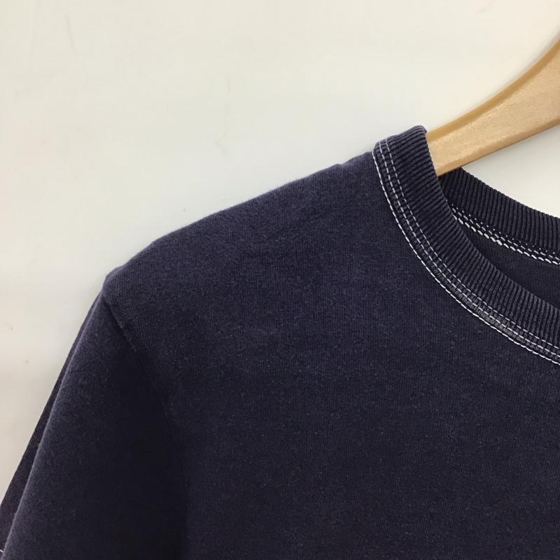フラットヘッド FLATHEAD Tシャツ 半袖 半袖カットソー プリントTシャツ クルーネックカットソー 36 ロゴ、文字 紺 / ネイビー / navy メンズ USED 古着 中古 10158201