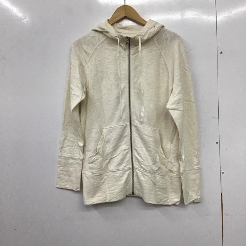 エディーバウアー Eddie Bauer パーカー 長袖 ジップアップパーカー 長袖パーカー カジュアルジャケット L 無地 アイボリー / アイボリー / レディース USED 古着 中古 10158213