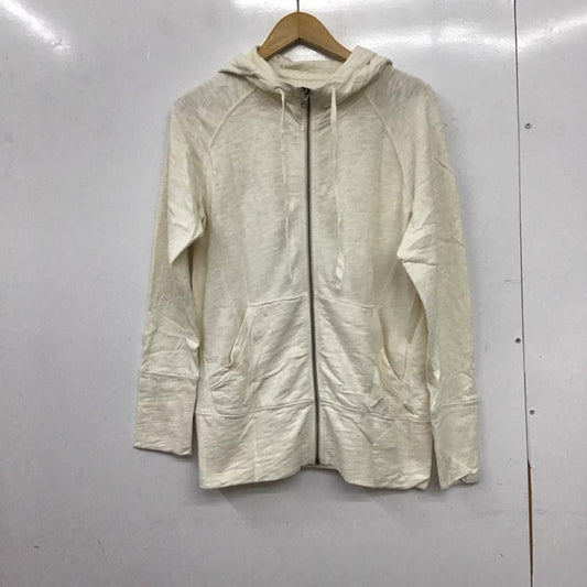 エディーバウアー Eddie Bauer パーカー 長袖 ジップアップパーカー 長袖パーカー カジュアルジャケット L 無地 アイボリー / アイボリー / レディース USED 古着 中古 10158213