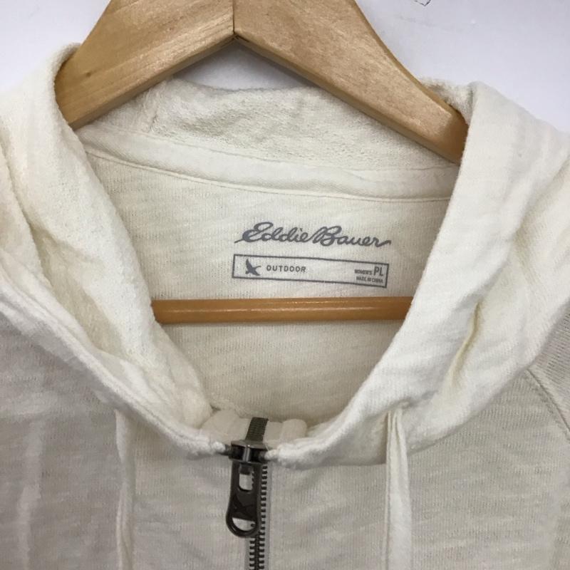 エディーバウアー Eddie Bauer パーカー 長袖 ジップアップパーカー 長袖パーカー カジュアルジャケット L 無地 アイボリー / アイボリー / レディース USED 古着 中古 10158213