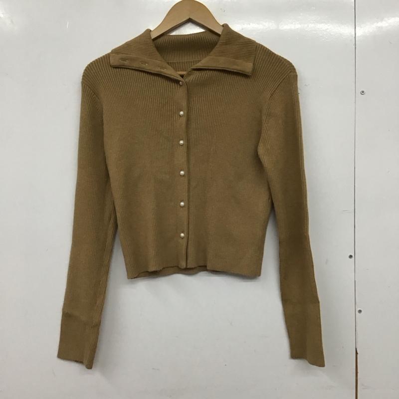 マウジー MOUSSY カーディガン 長袖 FREE 無地 茶 / ブラウン / brown レディース USED 古着 中古 10158221