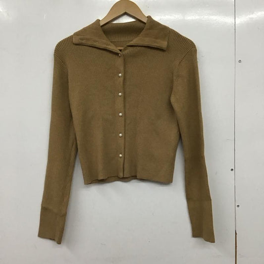 マウジー MOUSSY カーディガン 長袖 FREE 無地 茶 / ブラウン / brown レディース USED 古着 中古 10158221