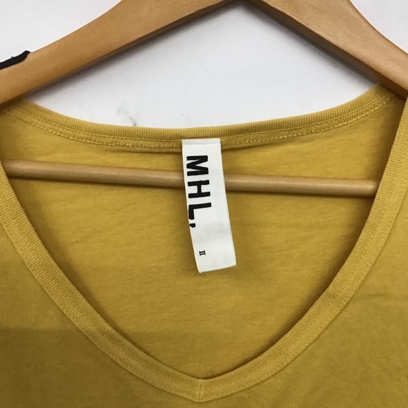 エムエイチエル MHL. カットソー 半袖 2 ロゴ、文字 X プリント 黄 / イエロー / yellow レディース USED 古着 中古 10158222