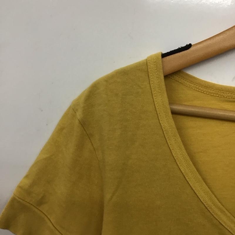 エムエイチエル MHL. カットソー 半袖 2 ロゴ、文字 X プリント 黄 / イエロー / yellow レディース USED 古着 中古 10158222
