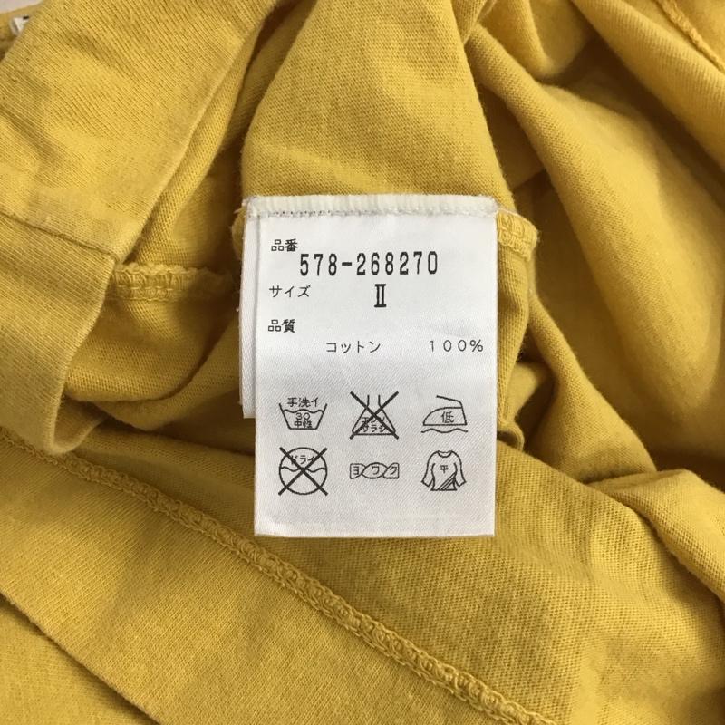 エムエイチエル MHL. カットソー 半袖 2 ロゴ、文字 X プリント 黄 / イエロー / yellow レディース USED 古着 中古 10158222