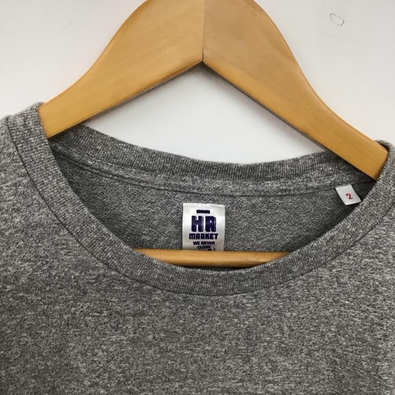 ハリウッドランチマーケット H.R MARKET Tシャツ 半袖 半袖カットソー プリントTシャツ クルーネックカットソー 2 ロゴ、文字 灰 / グレー / gray メンズ USED 古着 中古 10158229
