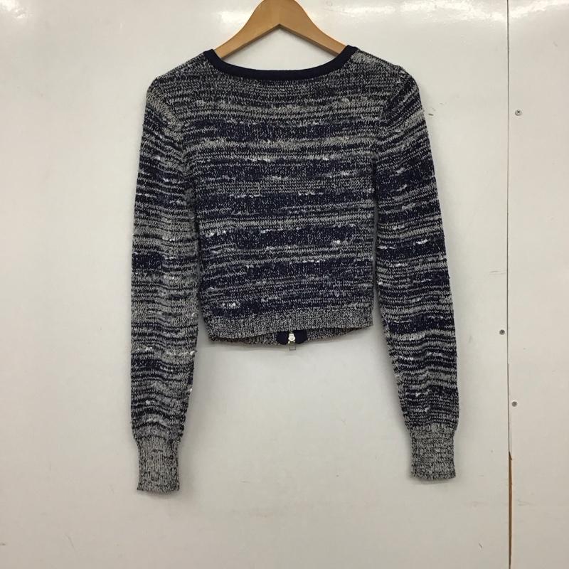 エモダ EMODA ニット、セーター 長袖 ツイードクロップジップニット 042512600301 タグ付 FREE  紺 / ネイビー / navy レディース USED 古着 中古 10158238