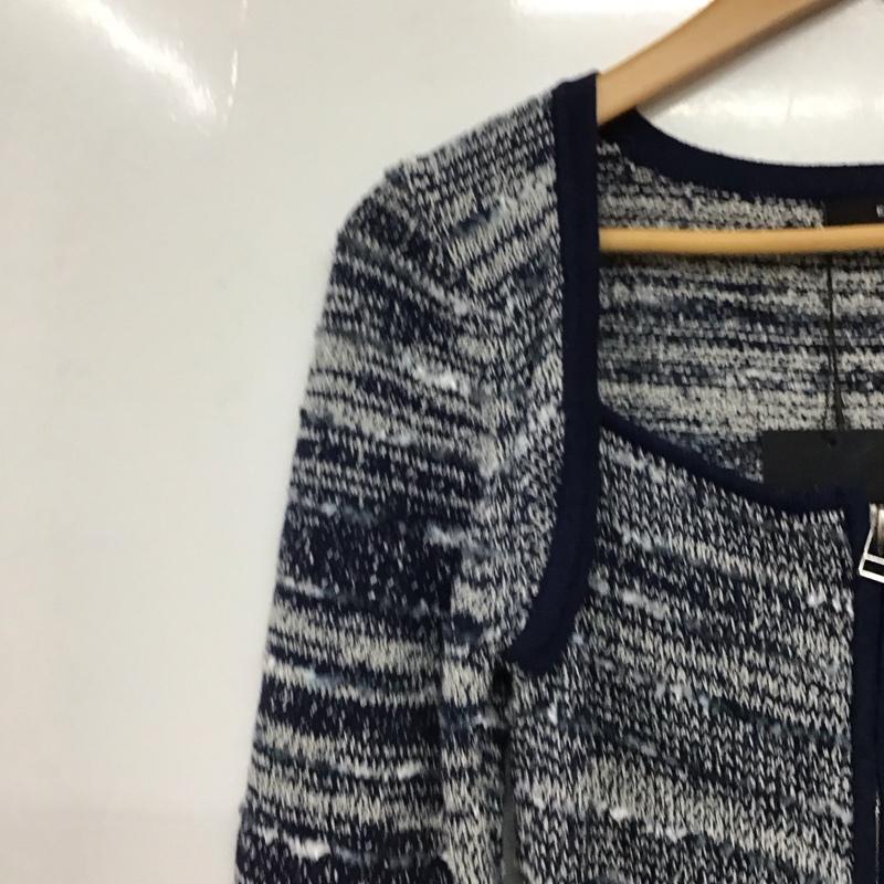 エモダ EMODA ニット、セーター 長袖 ツイードクロップジップニット 042512600301 タグ付 FREE  紺 / ネイビー / navy レディース USED 古着 中古 10158238