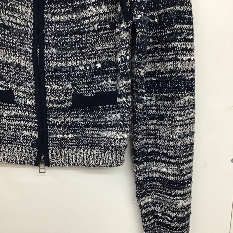エモダ EMODA ニット、セーター 長袖 ツイードクロップジップニット 042512600301 タグ付 FREE  紺 / ネイビー / navy レディース USED 古着 中古 10158238