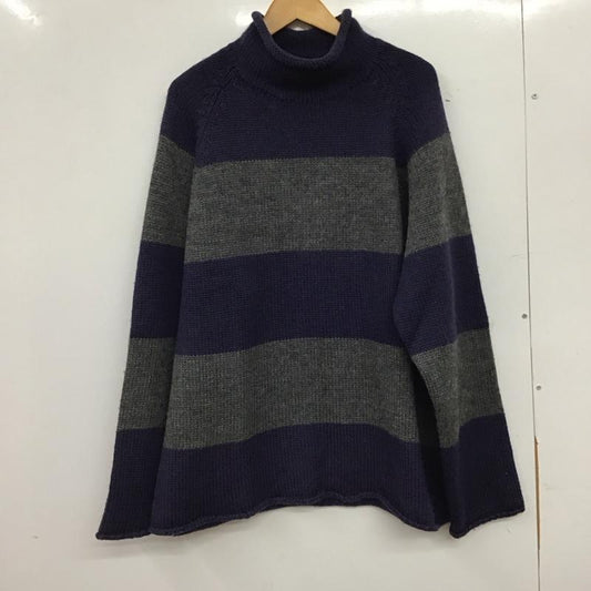 ジェイクルー J.CREW ニット、セーター 長袖 長袖ニットカットソー スタンドネック セーター XL ボーダー柄 灰 / グレー / gray X 紺 / ネイビー / navy メンズ USED 古着 中古 10158243