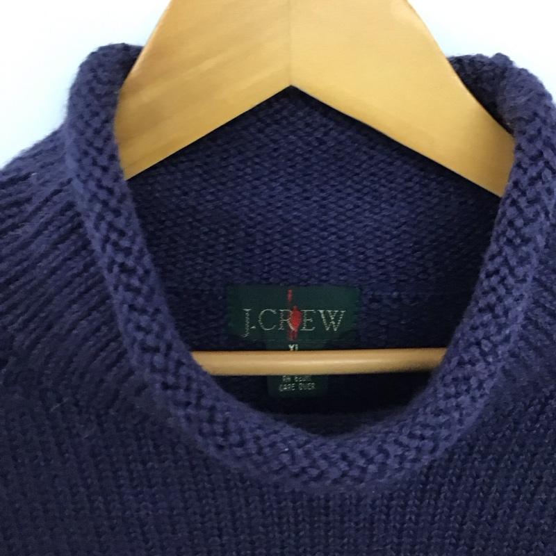 ジェイクルー J.CREW ニット、セーター 長袖 長袖ニットカットソー スタンドネック セーター XL ボーダー柄 灰 / グレー / gray X 紺 / ネイビー / navy メンズ USED 古着 中古 10158243