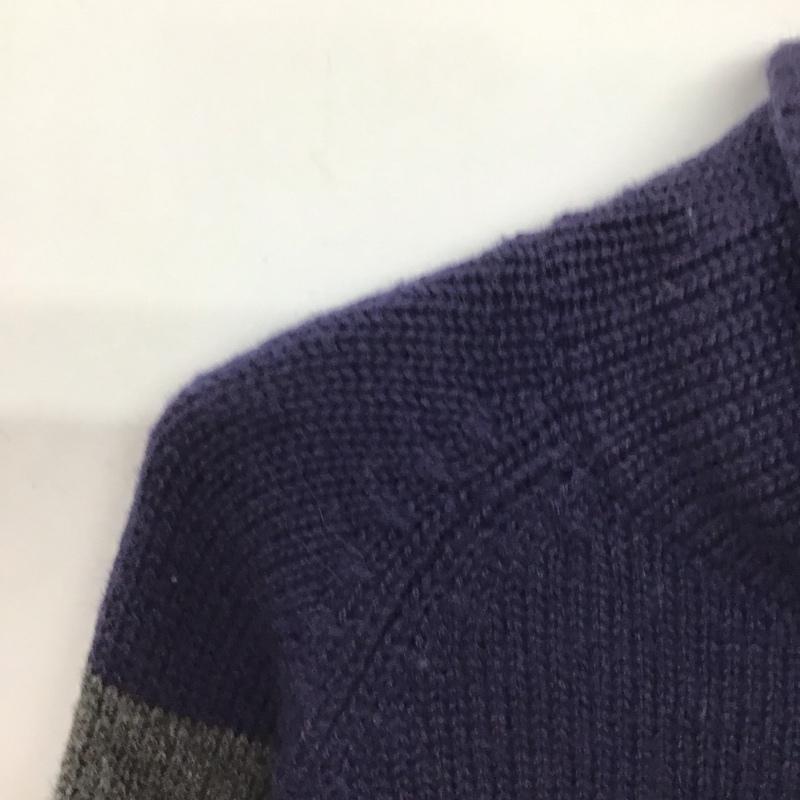 ジェイクルー J.CREW ニット、セーター 長袖 長袖ニットカットソー スタンドネック セーター XL ボーダー柄 灰 / グレー / gray X 紺 / ネイビー / navy メンズ USED 古着 中古 10158243