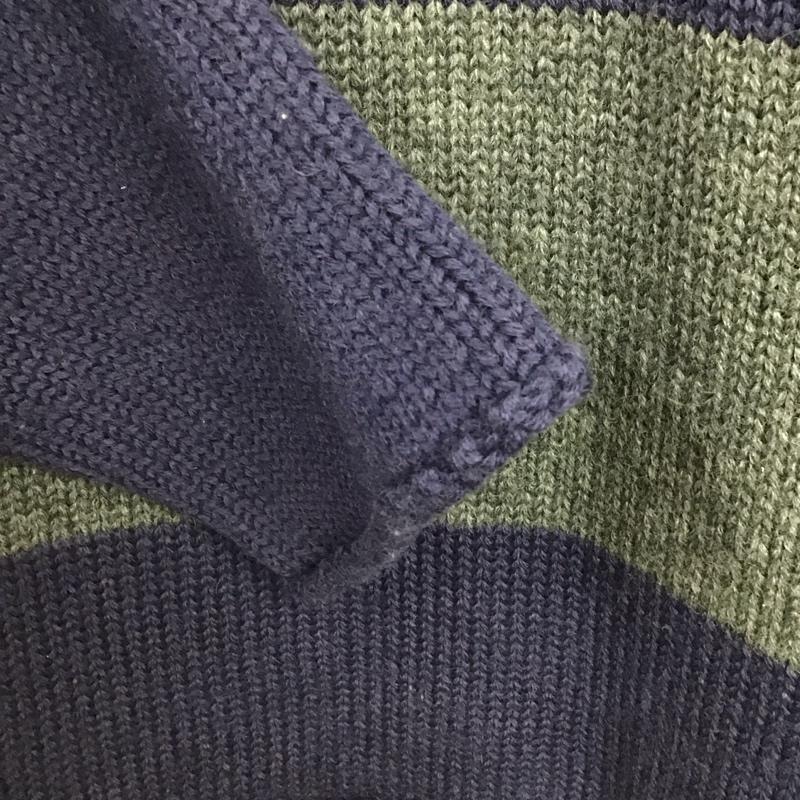 ジェイクルー J.CREW ニット、セーター 長袖 長袖ニットカットソー スタンドネック セーター XL ボーダー柄 灰 / グレー / gray X 紺 / ネイビー / navy メンズ USED 古着 中古 10158243