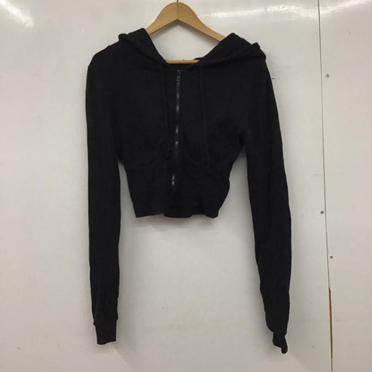 ジェイダ GYDA パーカー 長袖 072212922501 コルセットリブデザインZIP UP パーカー FREE 無地 黒 / ブラック / black レディース USED 古着 中古 10158246