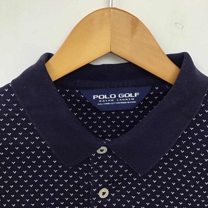 ポロゴルフラルフローレン POLOGOLF ポロシャツ 半袖 半袖ポロシャツ カラーシャツ 半袖カットソー L 総柄 紺 / ネイビー / navy メンズ USED 古着 中古 10158251
