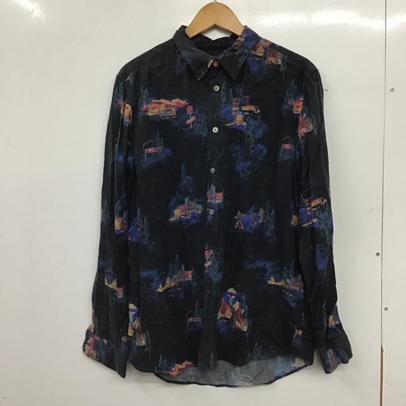 ポールスミス Paul Smith シャツ、ブラウス 長袖 長袖シャツ プリントシャツ カラーシャツ L プリント ダークグレー / ダークグレー / メンズ USED 古着 中古 10158260