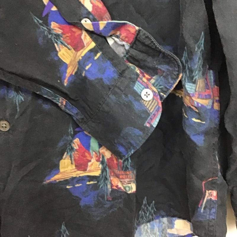 ポールスミス Paul Smith シャツ、ブラウス 長袖 長袖シャツ プリントシャツ カラーシャツ L プリント ダークグレー / ダークグレー / メンズ USED 古着 中古 10158260