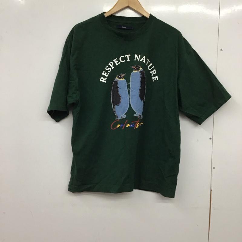 チャオパニック CIAOPANIC Tシャツ 半袖 半袖カットソー プリントTシャツ クルーネックカットソー L プリント 緑 / グリーン / green メンズ USED 古着 中古 10158264