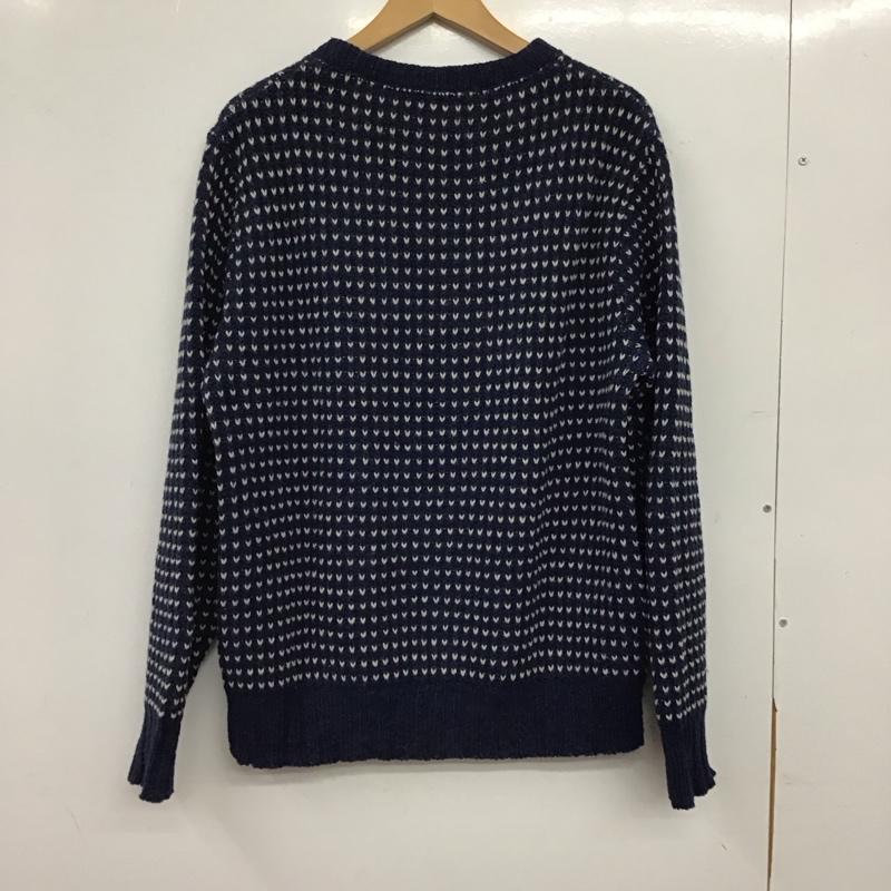 ウールリッチ WOOLRICH ニット、セーター 長袖 長袖ニットカットソー クルーネック セーター M 総柄 紺 / ネイビー / navy メンズ USED 古着 中古 10158266