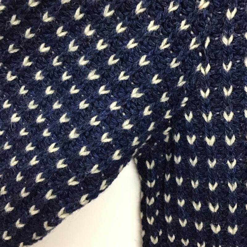 ウールリッチ WOOLRICH ニット、セーター 長袖 長袖ニットカットソー クルーネック セーター M 総柄 紺 / ネイビー / navy メンズ USED 古着 中古 10158266