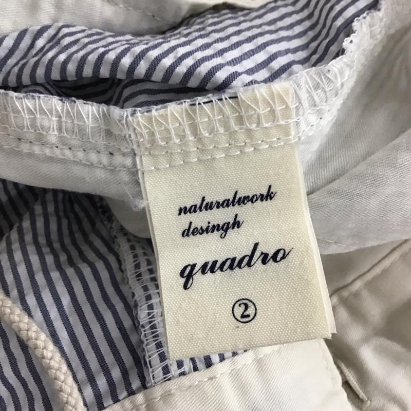 クオドロ quadro パンツ ワークパンツ、ペインターパンツ ワイドパンツ カジュアルパンツ ワークパンツ 2 ストライプ 白 / ホワイト / white X 灰 / グレー / gray メンズ USED 古着 中古 10158270