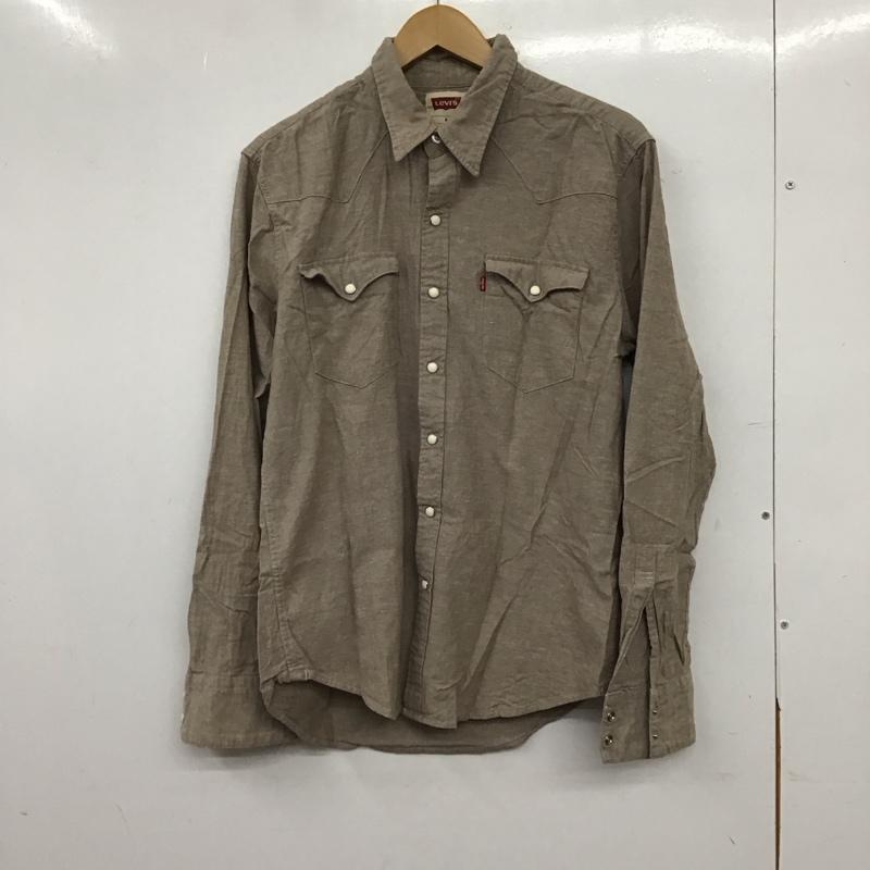 リーバイス Levi s シャツ、ブラウス 長袖 長袖シャツ 無地シャツ カラーシャツ M 無地 茶 / ブラウン / brown メンズ USED 古着 中古 10158275