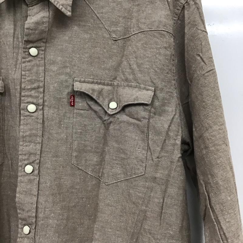 リーバイス Levi s シャツ、ブラウス 長袖 長袖シャツ 無地シャツ カラーシャツ M 無地 茶 / ブラウン / brown メンズ USED 古着 中古 10158275