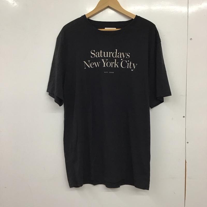 サタデーズ ニューヨークシティ Saturdays NYC Tシャツ 半袖 半袖カットソー プリントTシャツ クルーネックカットソー XL ロゴ、文字 黒 / ブラック / black メンズ USED 古着 中古 10158277