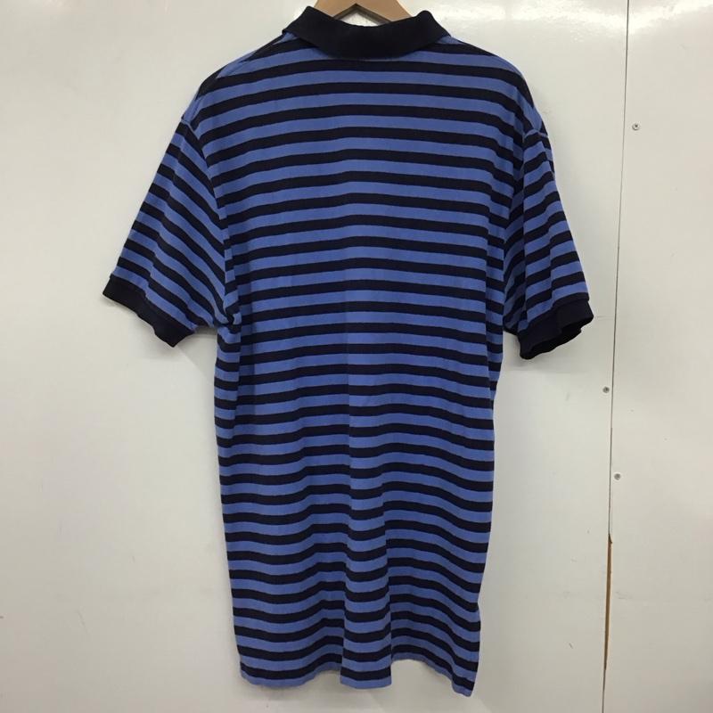 ポロバイラルフローレン Polo by RALPH LAUREN ポロシャツ 半袖 半袖ポロシャツ カラーシャツ 半袖カットソー XL ボーダー柄 青 / ブルー / blue X 紺 / ネイビー / navy メンズ USED 古着 中古 10158284