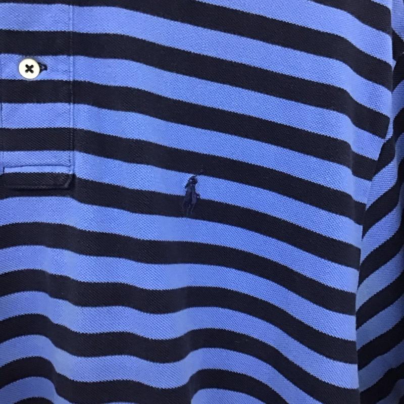 ポロバイラルフローレン Polo by RALPH LAUREN ポロシャツ 半袖 半袖ポロシャツ カラーシャツ 半袖カットソー XL ボーダー柄 青 / ブルー / blue X 紺 / ネイビー / navy メンズ USED 古着 中古 10158284
