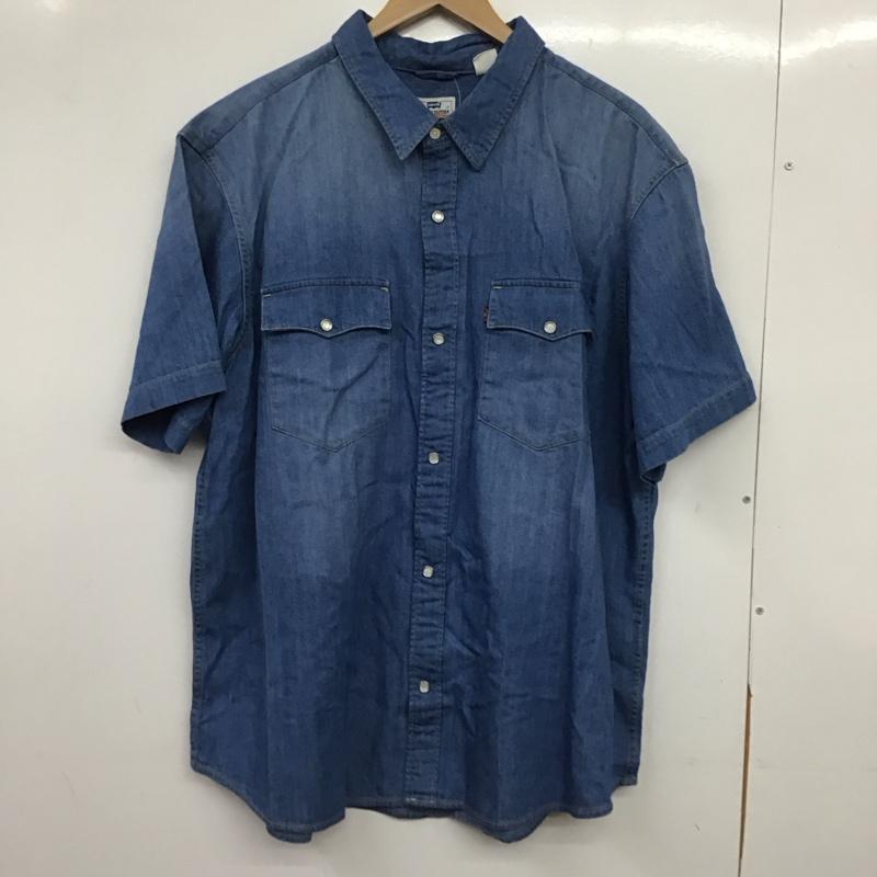 リーバイス Levi s シャツ、ブラウス 半袖 半袖シャツ デニムシャツ XL 無地 インディゴ / インディゴ / Indigo メンズ USED 古着 中古 10158291