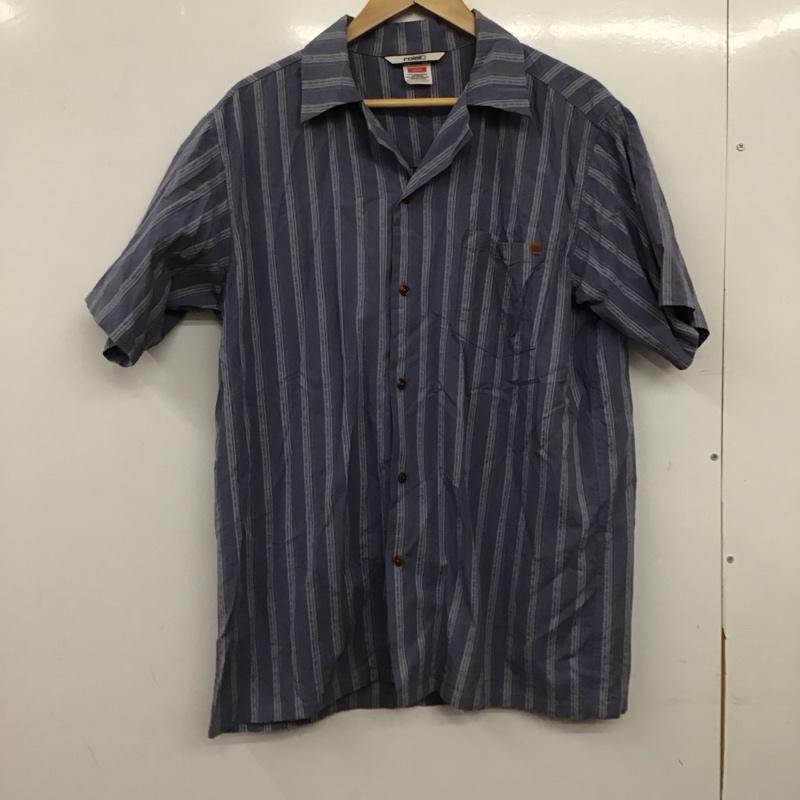 ロイヤル roial シャツ、ブラウス 半袖 半袖シャツ ストライプシャツ L ストライプ 水色 / ライトブルー / メンズ USED 古着 中古 10158292