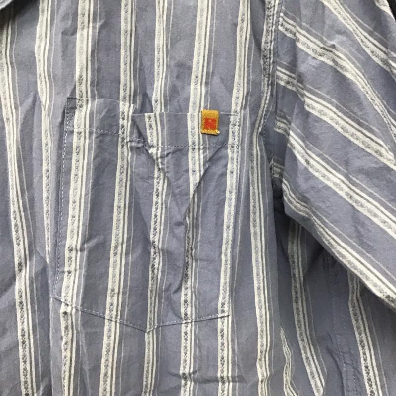 ロイヤル roial シャツ、ブラウス 半袖 半袖シャツ ストライプシャツ L ストライプ 水色 / ライトブルー / メンズ USED 古着 中古 10158292