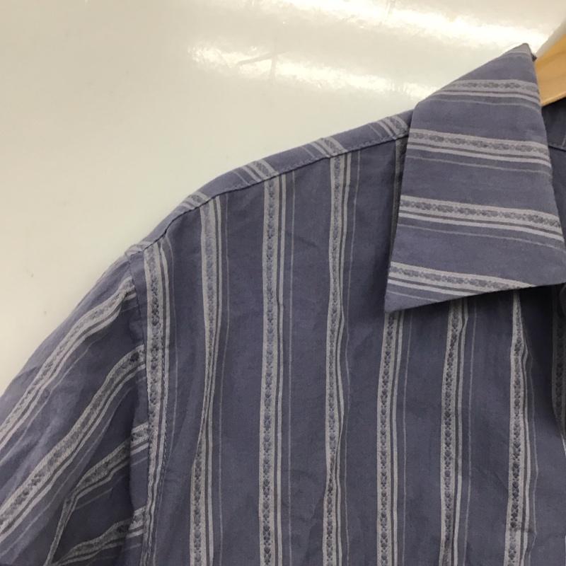 ロイヤル roial シャツ、ブラウス 半袖 半袖シャツ ストライプシャツ L ストライプ 水色 / ライトブルー / メンズ USED 古着 中古 10158292