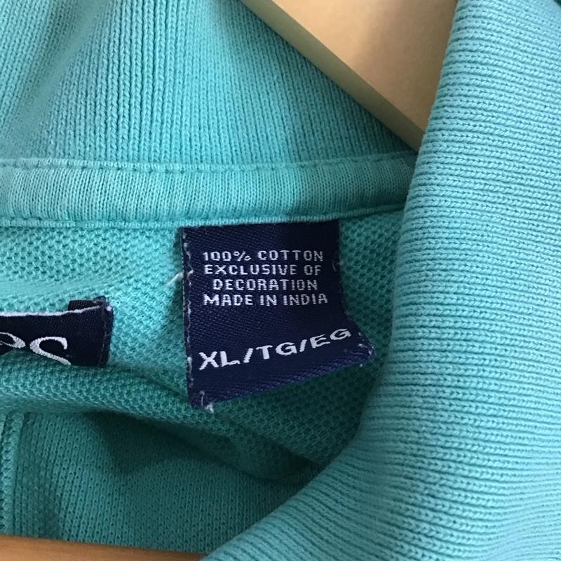 チャップス CHAPS ポロシャツ 半袖 半袖ポロシャツ カラーシャツ 半袖カットソー XL ロゴ、文字 薄緑 / ライトグリーン / メンズ USED 古着 中古 10158301