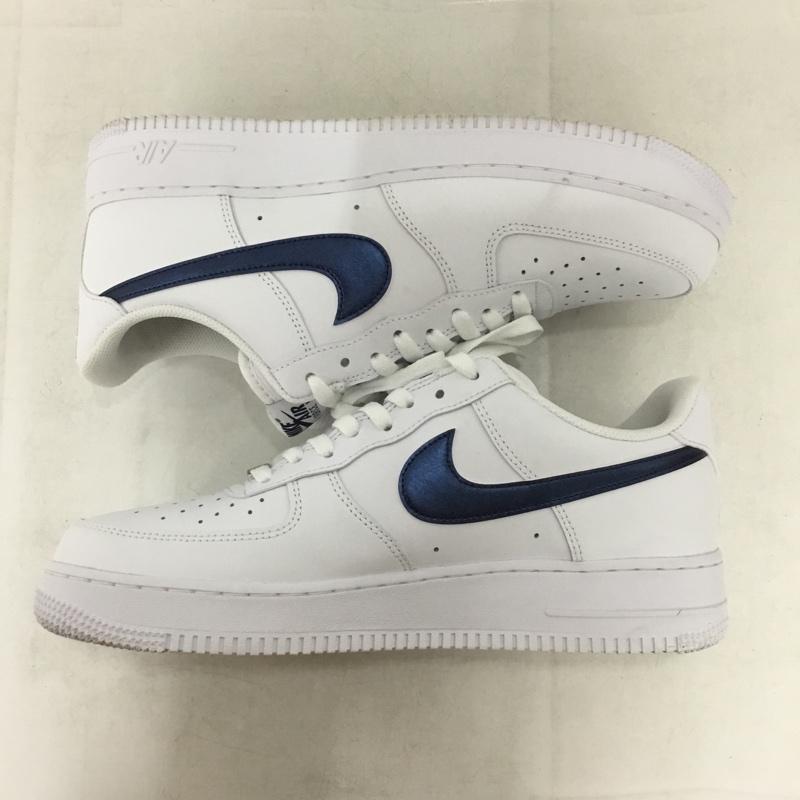 ナイキ NIKE スニーカー スニーカー IQ0407-100 AIR FORCE 1 07 LV8 28.5cm 箱有 28.5cm ロゴ、文字 白 / ホワイト / white X 紺 / ネイビー / navy メンズ USED 古着 中古 10158305