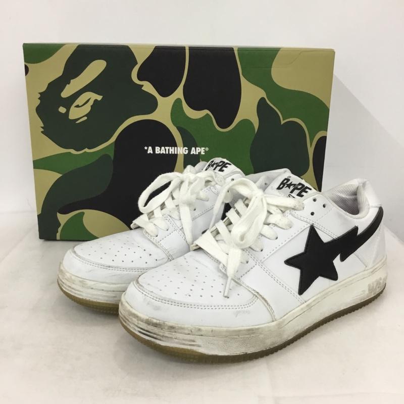 アベイシングエイプ A BATHING APE スニーカー スニーカー BAPE 27.5cm ローカット 27.5cm ロゴ、文字 白 / ホワイト / white X 黒 / ブラック / black メンズ USED 古着 中古 10158308