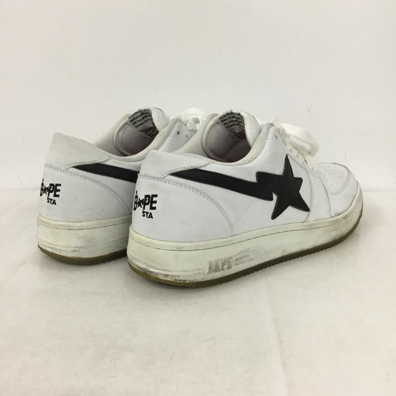 アベイシングエイプ A BATHING APE スニーカー スニーカー BAPE 27.5cm ローカット 27.5cm ロゴ、文字 白 / ホワイト / white X 黒 / ブラック / black メンズ USED 古着 中古 10158308