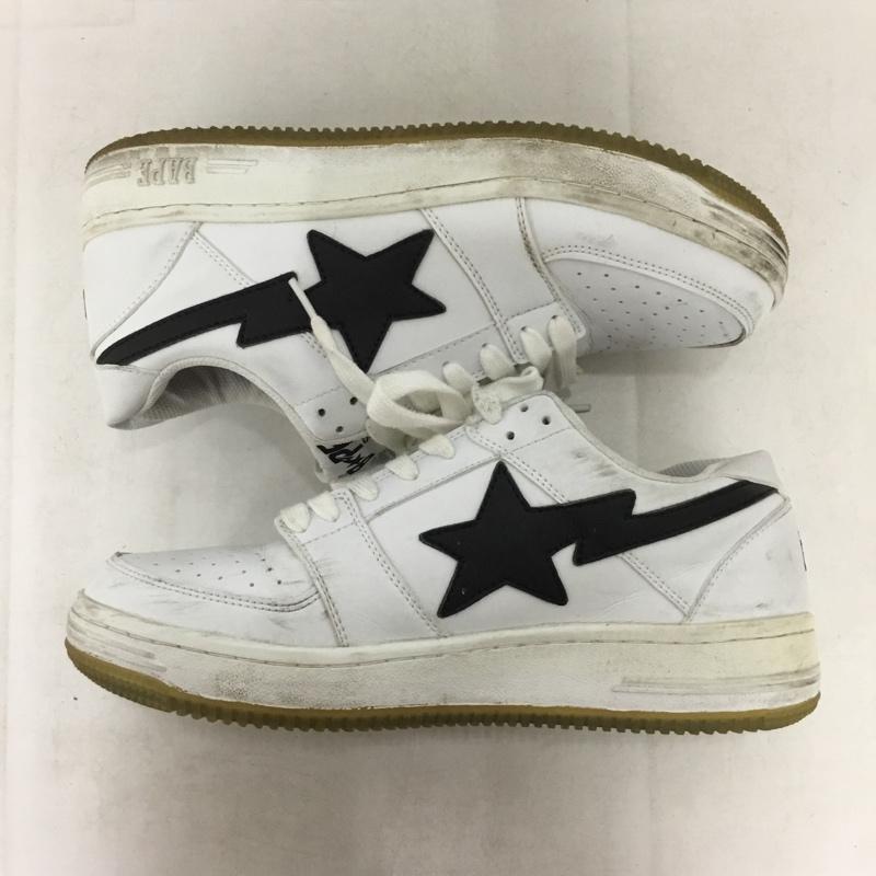 アベイシングエイプ A BATHING APE スニーカー スニーカー BAPE 27.5cm ローカット 27.5cm ロゴ、文字 白 / ホワイト / white X 黒 / ブラック / black メンズ USED 古着 中古 10158308