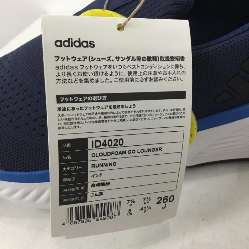アディダス adidas スリッポン スリッポン ID4020 ゴー ラウンジャー スニーカー 26cm 箱有 26.0cm ロゴ、文字 紺 / ネイビー / navy X 青 / ブルー / blue X 白 / ホワイト / white メンズ USED 古着 中古 10158310