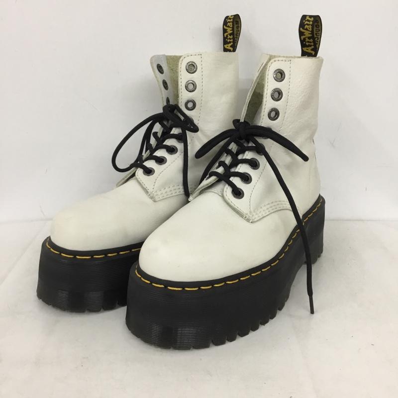 ドクターマーチン Dr.Martens ブーツ 一般 1460 PASCAL MAX US8 厚底 UK6 US：8 無地 白 / ホワイト / white X 黒 / ブラック / black レディース USED 古着 中古 10158328