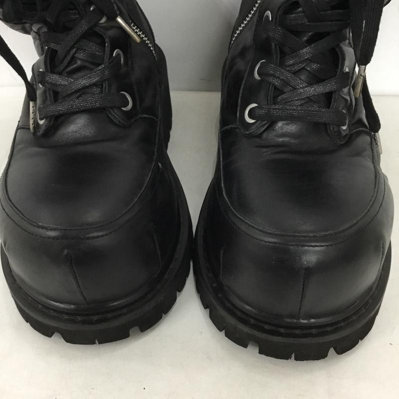 古着 USED ブーツ 一般 unconscious ボリュームブーツ サイドファスナー レースアップ 42 インソール 無地 黒 / ブラック / black メンズ USED 古着 中古 10158329