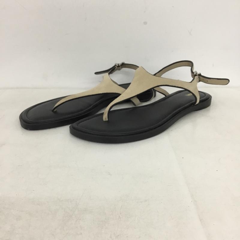 ザラ ZARA サンダル サンダル 2619 510 107 トングサンダル 38 無地 黒 / ブラック / black X ベージュ / ベージュ / beige レディース USED 古着 中古 10158336
